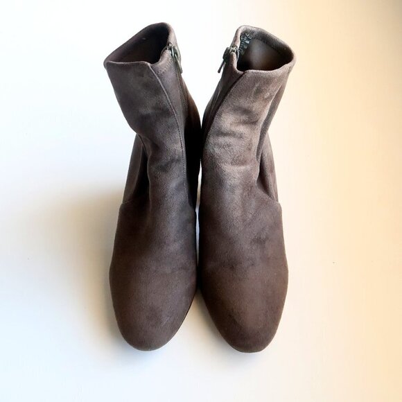 Aldo Forest Green / Taupe Ankle Length Block Heel Sock Boots Booties Size 9 - Picture 5 of 12